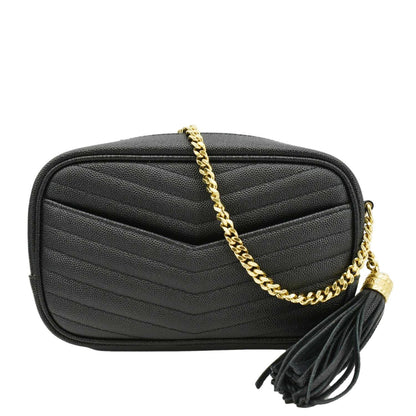 Saint Laurent Lou Leather Black Crossbody Style 31
