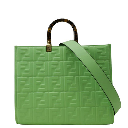 Fendi Sunshine Leather Red Tote Bag Style 24