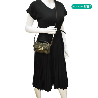 Fendi Baguette Canvas Brown Shoulder Bag Style 2