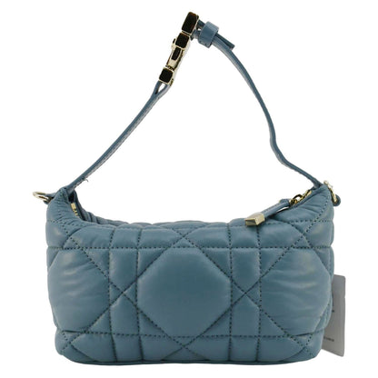 Christian Dior Diortravel Calfskin Macrocannage Clutch Bag Blue