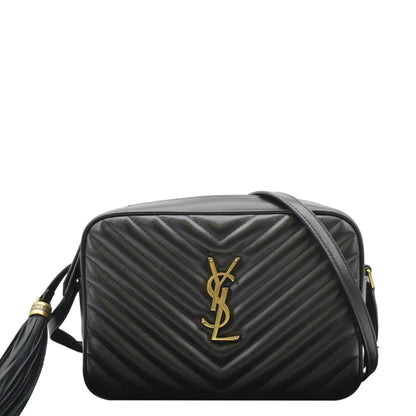 Saint Laurent Lou Leather Black Crossbody Style 30