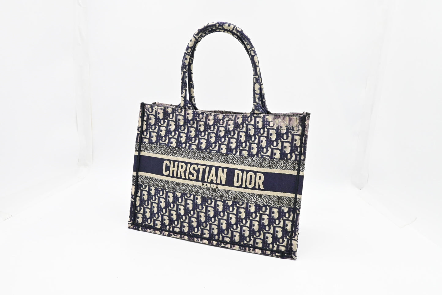 Dior Medium Book Tote in Navy Blue Oblique Canvas