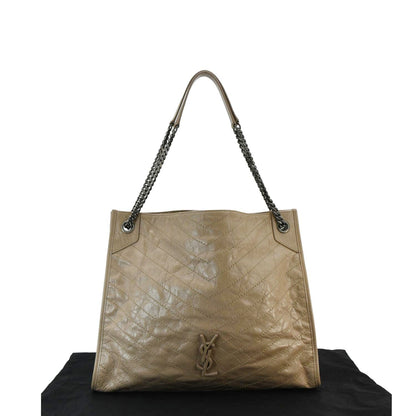 Saint Laurent Niki Leather Brown Tote Bag