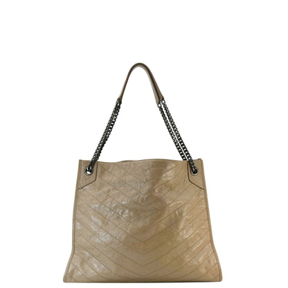 Saint Laurent Niki Leather Brown Tote Bag