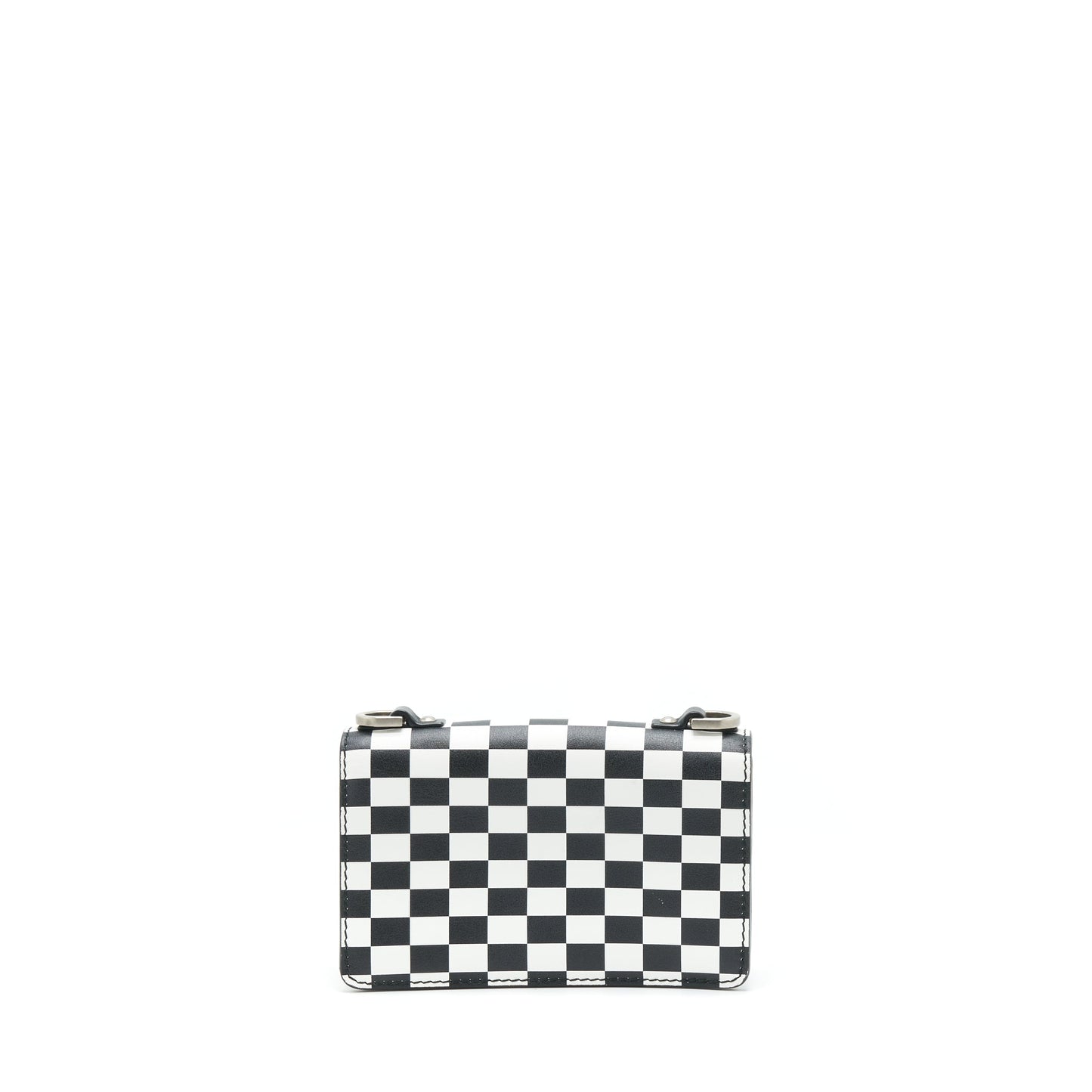 Dior Mini J’adior Flap Purse Black/ White With Wide Shoulder Strap