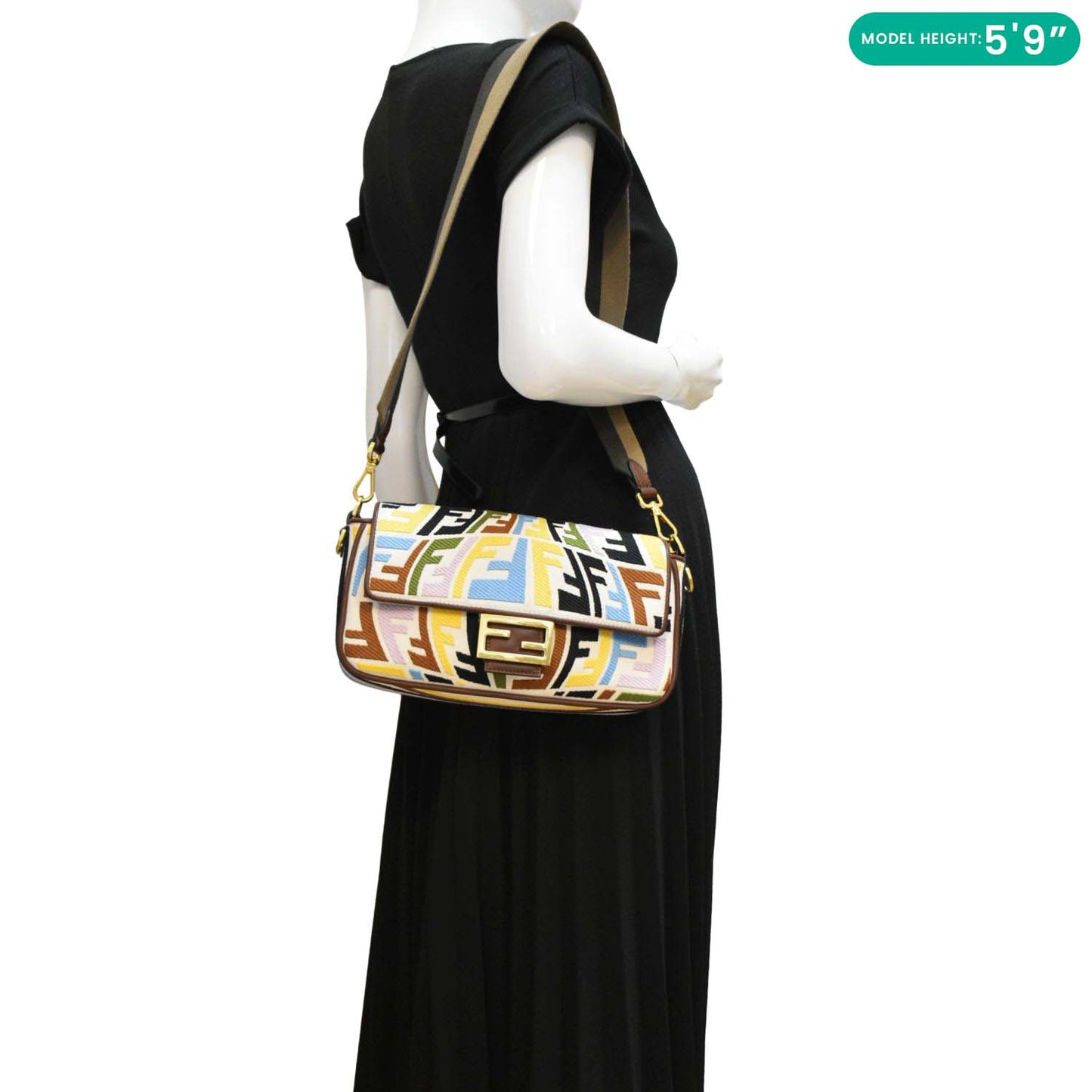 Fendi Baguette Canvas Red Shoulder Bag Style 58