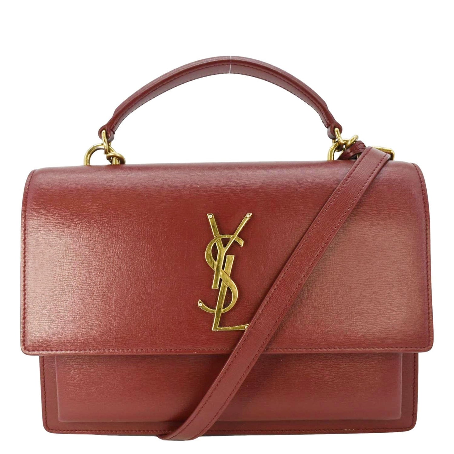 Saint Laurent Sunset Leather Red Shoulder Bag Style 2