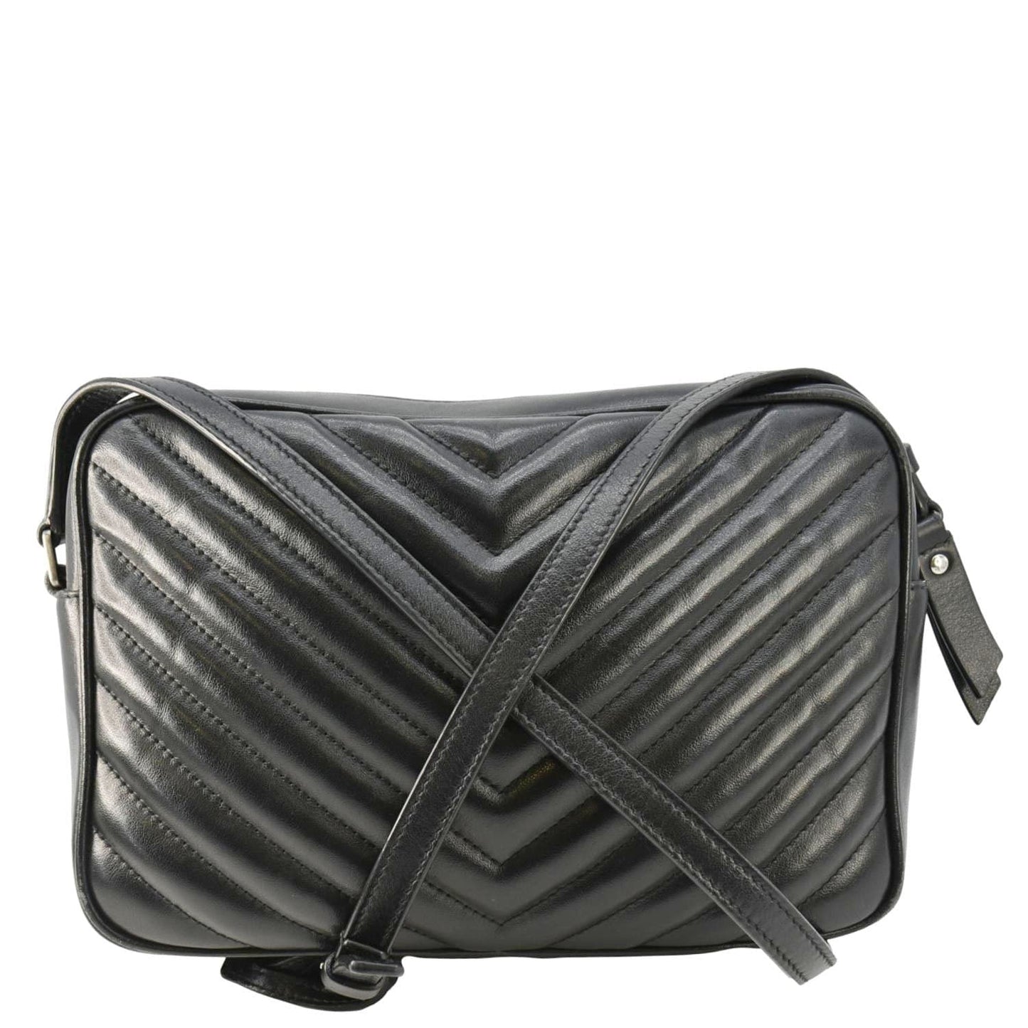 Saint Laurent Lou Leather Black Crossbody Style 35