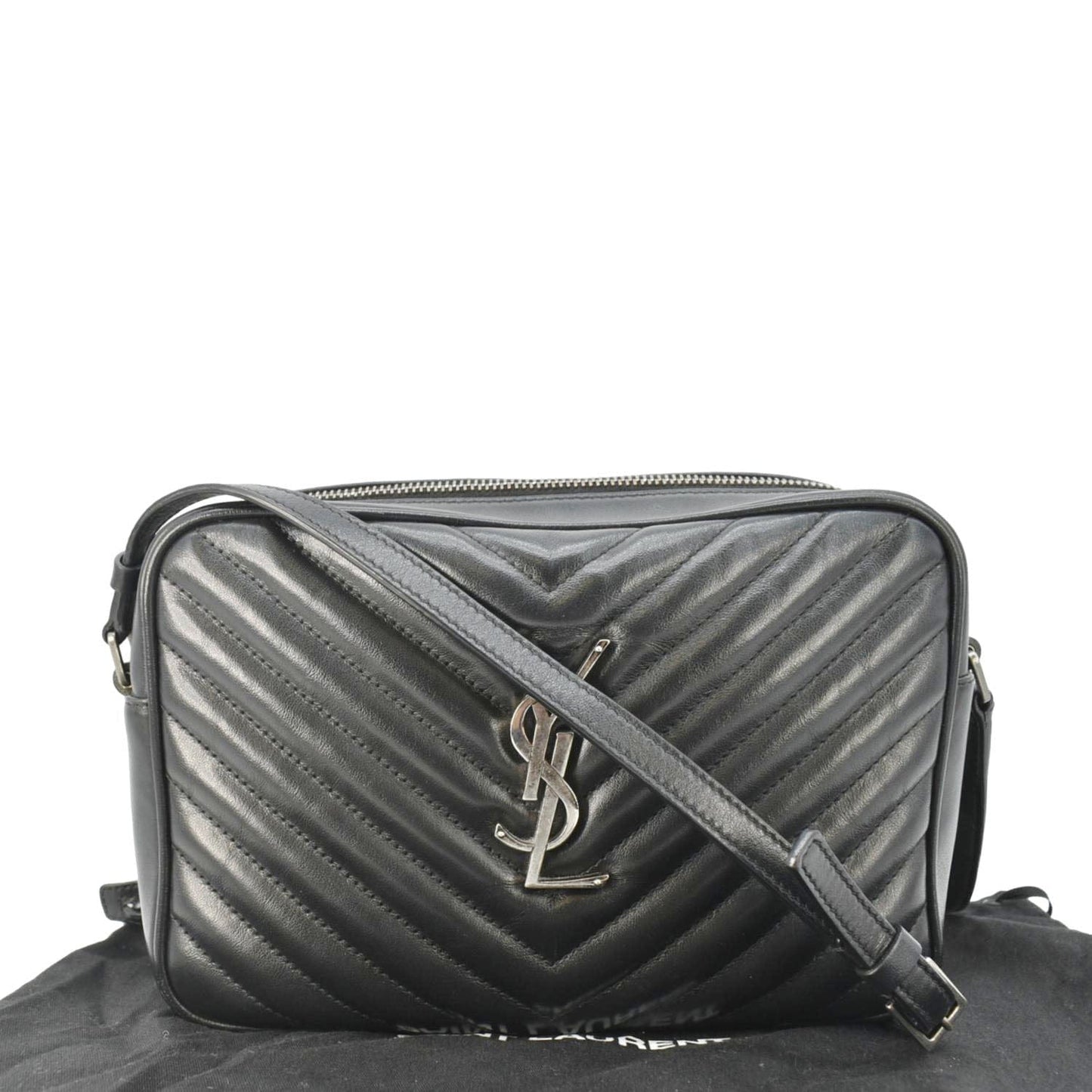 Saint Laurent Lou Leather Black Crossbody Style 35