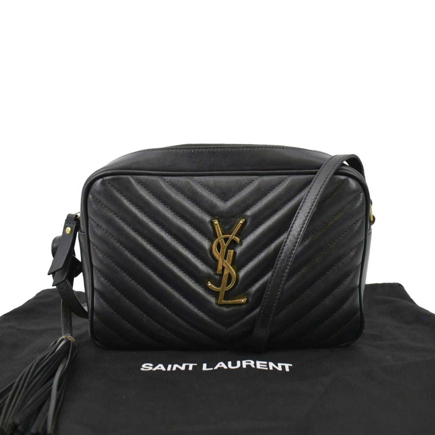 Saint Laurent Lou Leather Black Crossbody Style 27