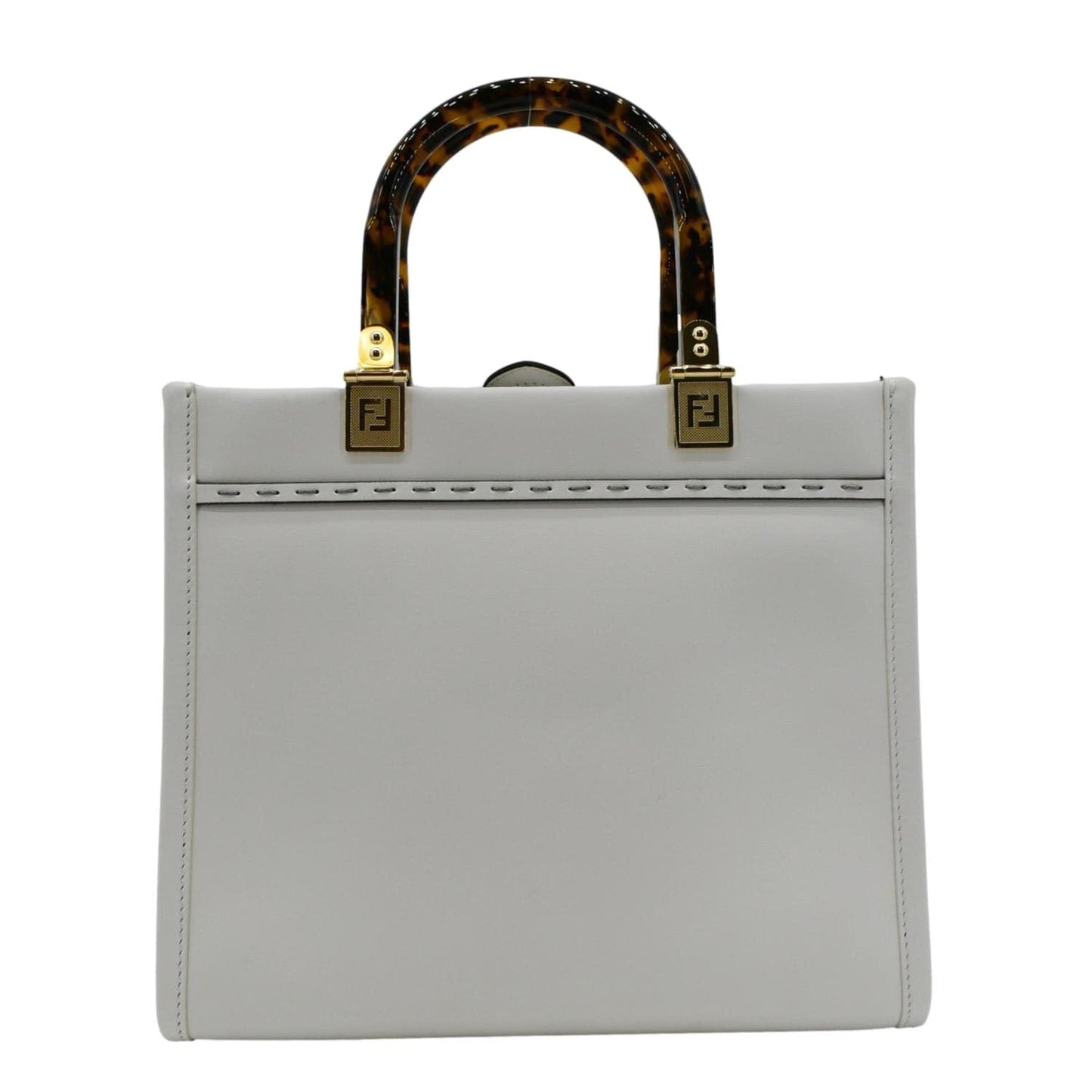 Fendi Sunshine Leather White Tote Bag Leather