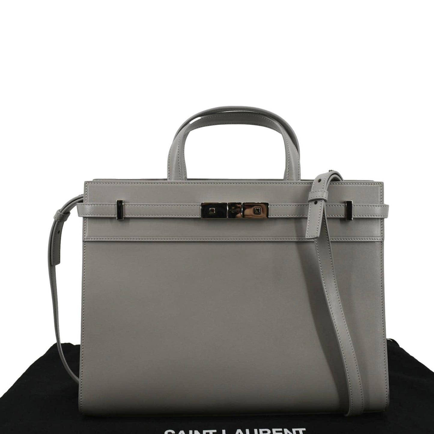 Saint Laurent Manhattan Leather Red Tote Bag Leather