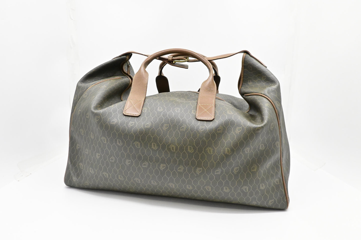 Dior Large Travel Bag in Dark Green Honeycomb Canvas