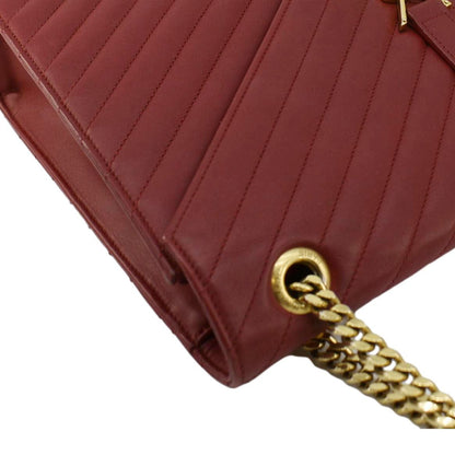Saint Laurent Envelope Leather Red Shoulder Bag Style 16