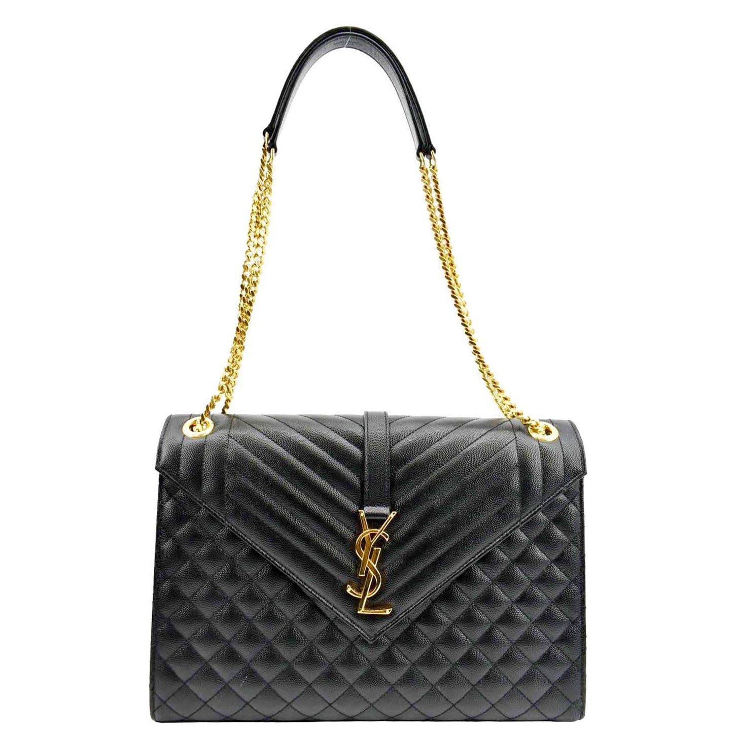 Saint Laurent Envelope Leather Black Crossbody Style 2