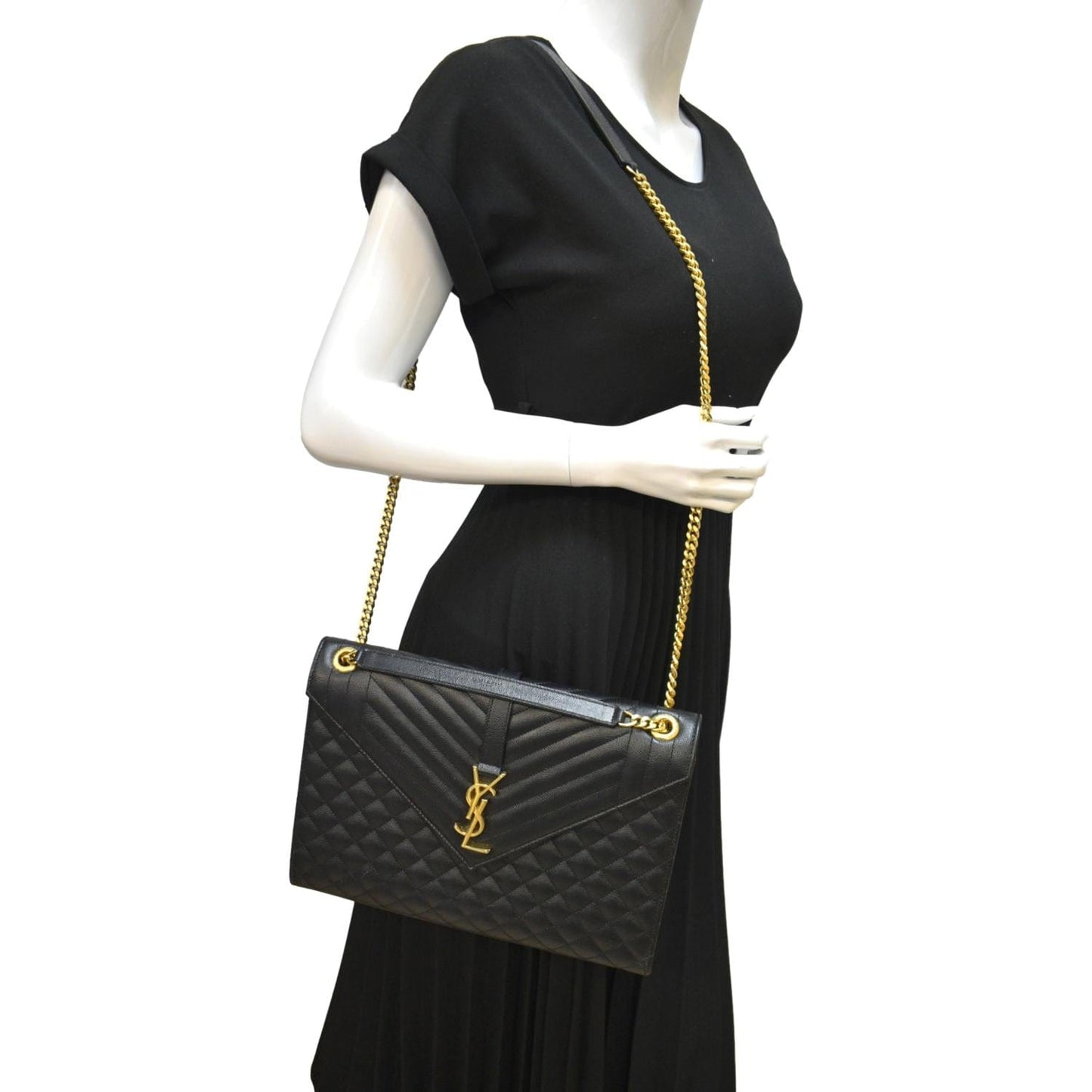 Saint Laurent Envelope Leather Black Crossbody Style 2