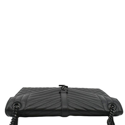 Saint Laurent Envelope Leather Black Shoulder Bag Style 20