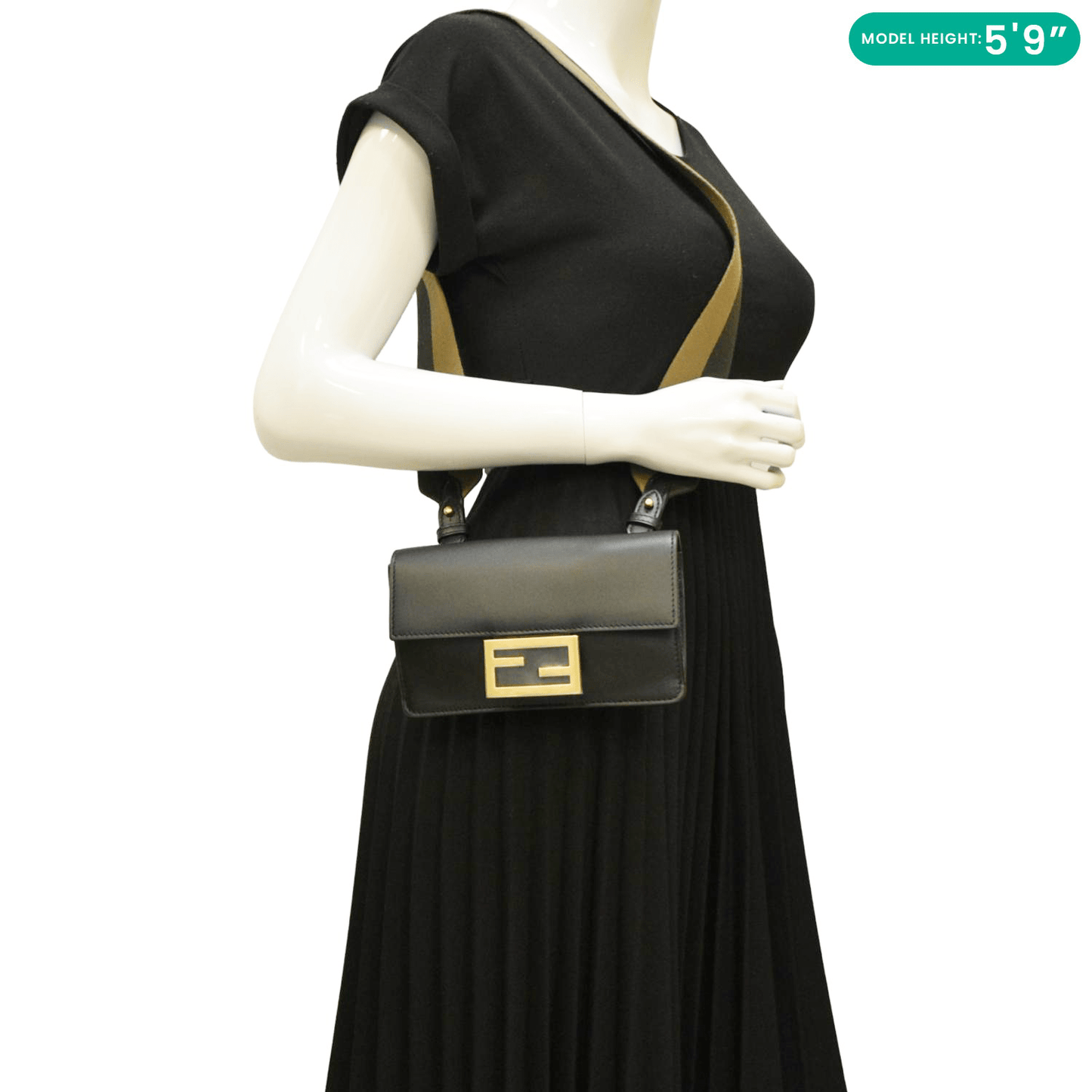 Fendi Baguette Leather Black Shoulder Bag Style 2