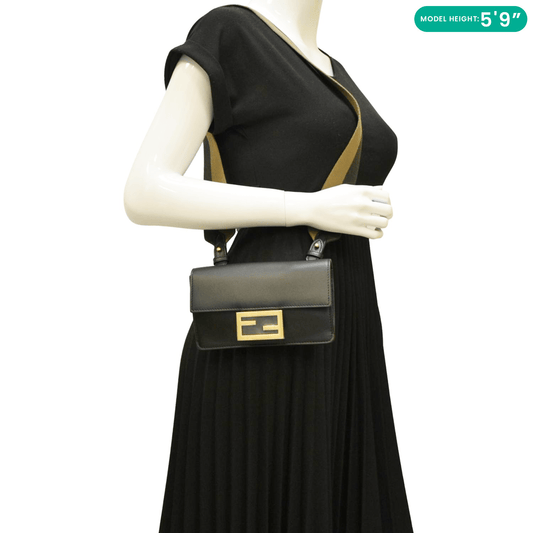 Fendi Baguette Leather Black Shoulder Bag Style 2