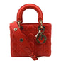 CHRISTIAN DIOR MY ABCDior Small Cannage Lambskin Leather Shoulder Bag Red