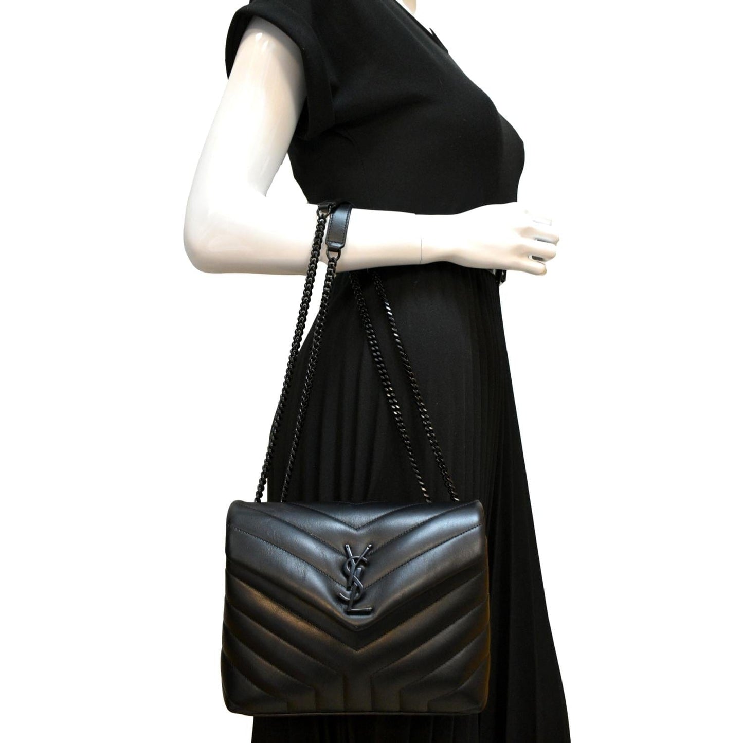 Saint Laurent Loulou Leather Black Shoulder Bag Style 5