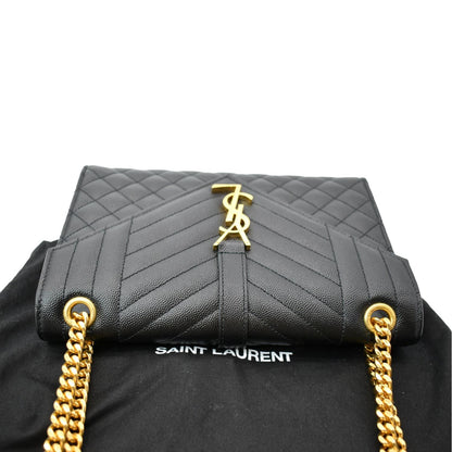 Saint Laurent Envelope Leather Black Shoulder Bag Style 11