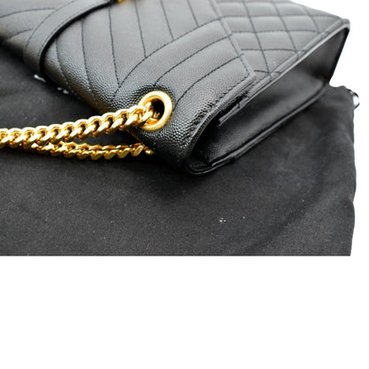 Saint Laurent Envelope Leather Black Shoulder Bag Style 11