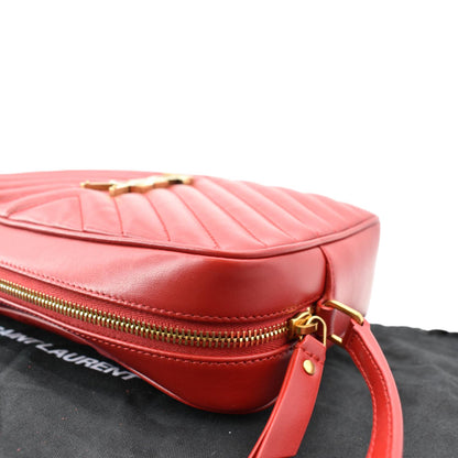 Saint Laurent Lou Leather Red Crossbody Style 4