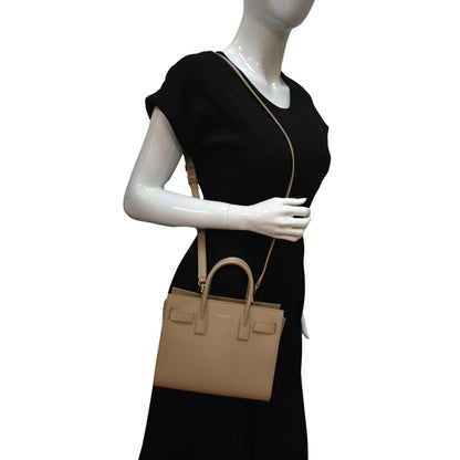 Saint Laurent Sac De Jour Leather Beige Shoulder Bag Leather