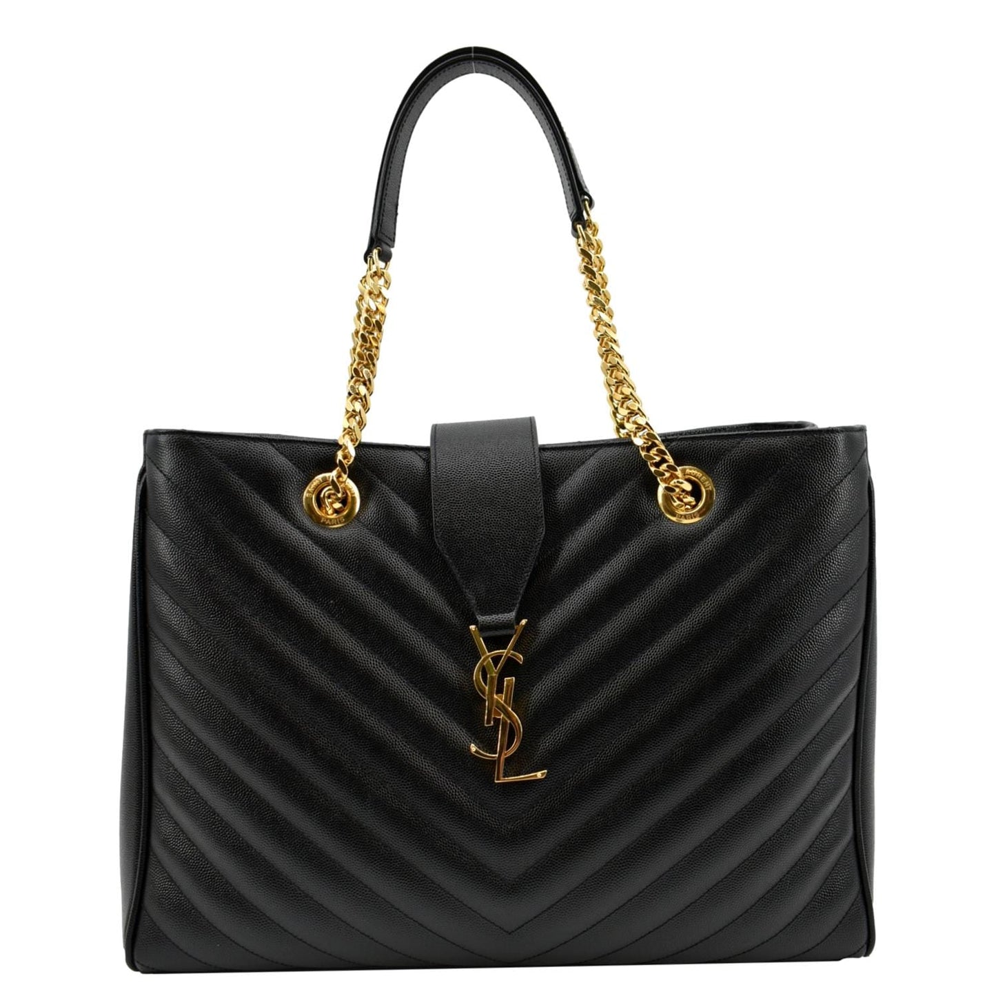 Saint Laurent Leather Black Tote Bag Style 7