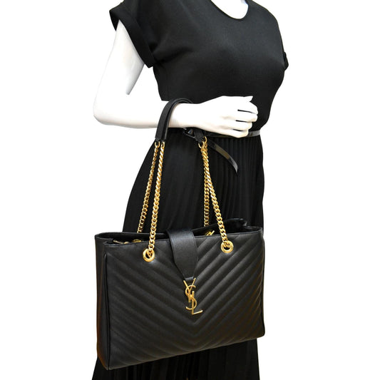 Saint Laurent Leather Black Tote Bag Style 7