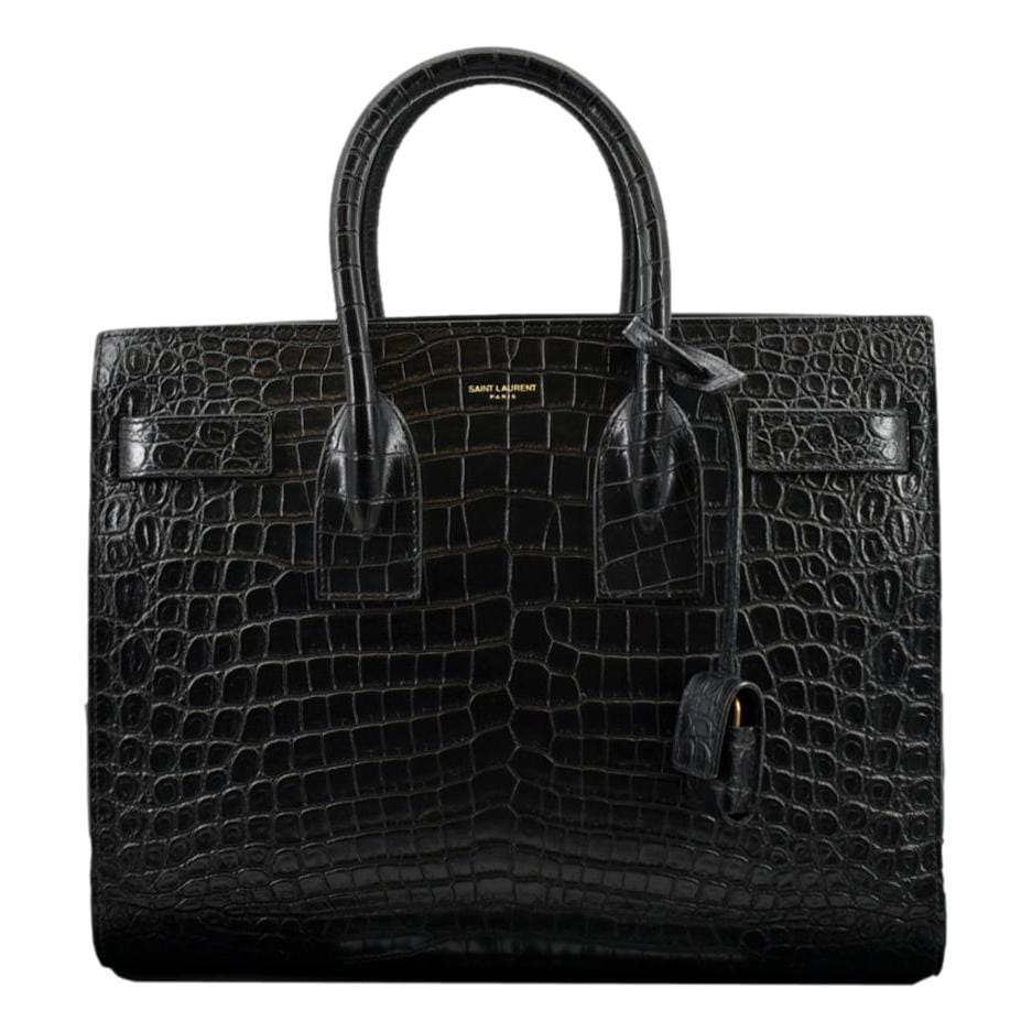 Saint Laurent Sac De Jour Crocodile Black Handbag Crocodile