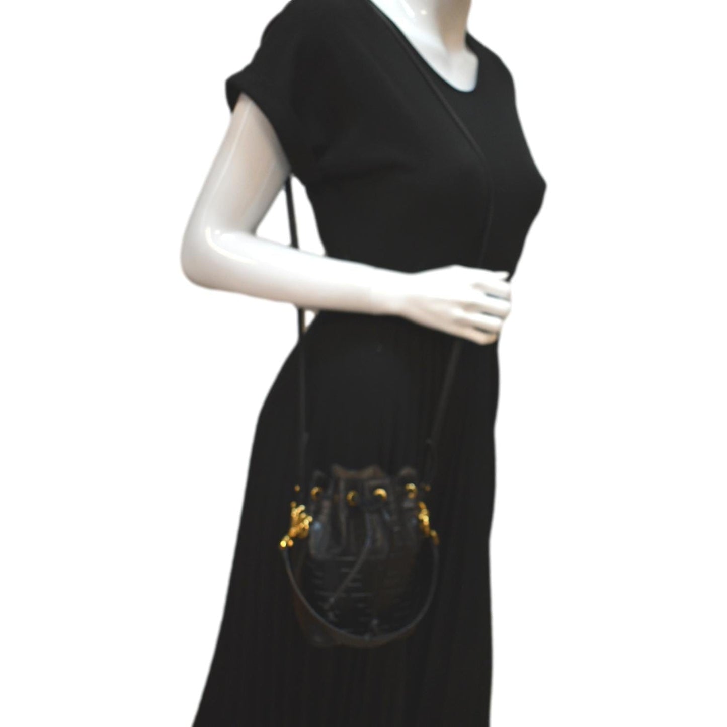 Fendi Mon Tresor Leather Black Handbag