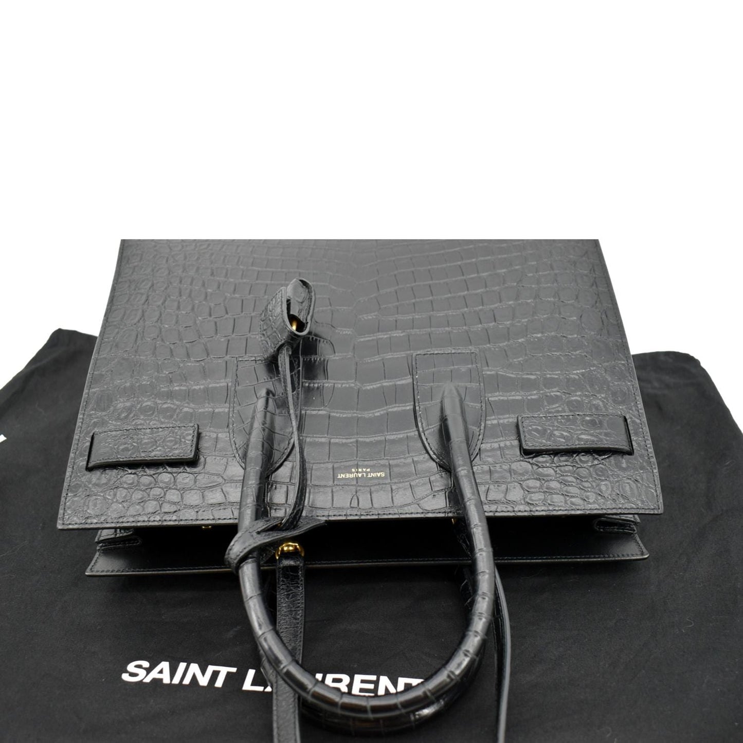 Saint Laurent Sac De Jour Crocodile Black Handbag Crocodile