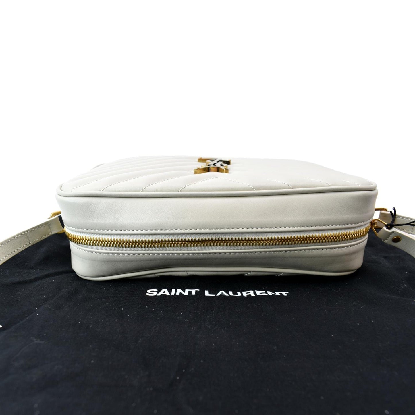 Saint Laurent Lou Leather White Crossbody Leather
