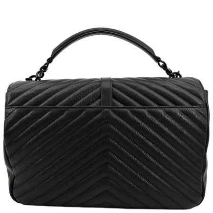Saint Laurent College Leather Black Shoulder Bag Style 2