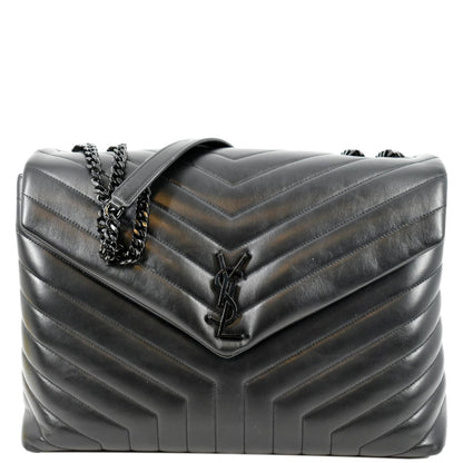 Saint Laurent Loulou Leather Black Shoulder Bag Style 6