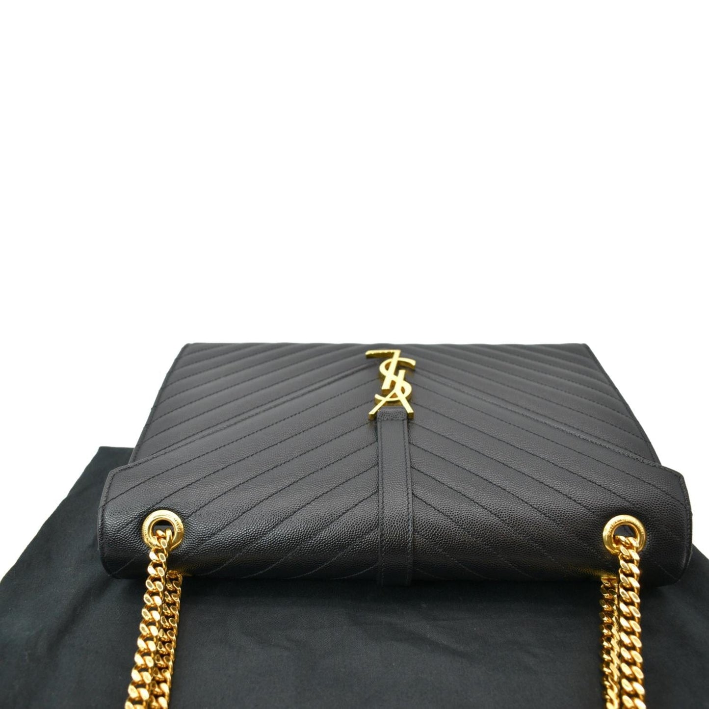 Saint Laurent Envelope Matelassé Black Shoulder Bag Matelassé