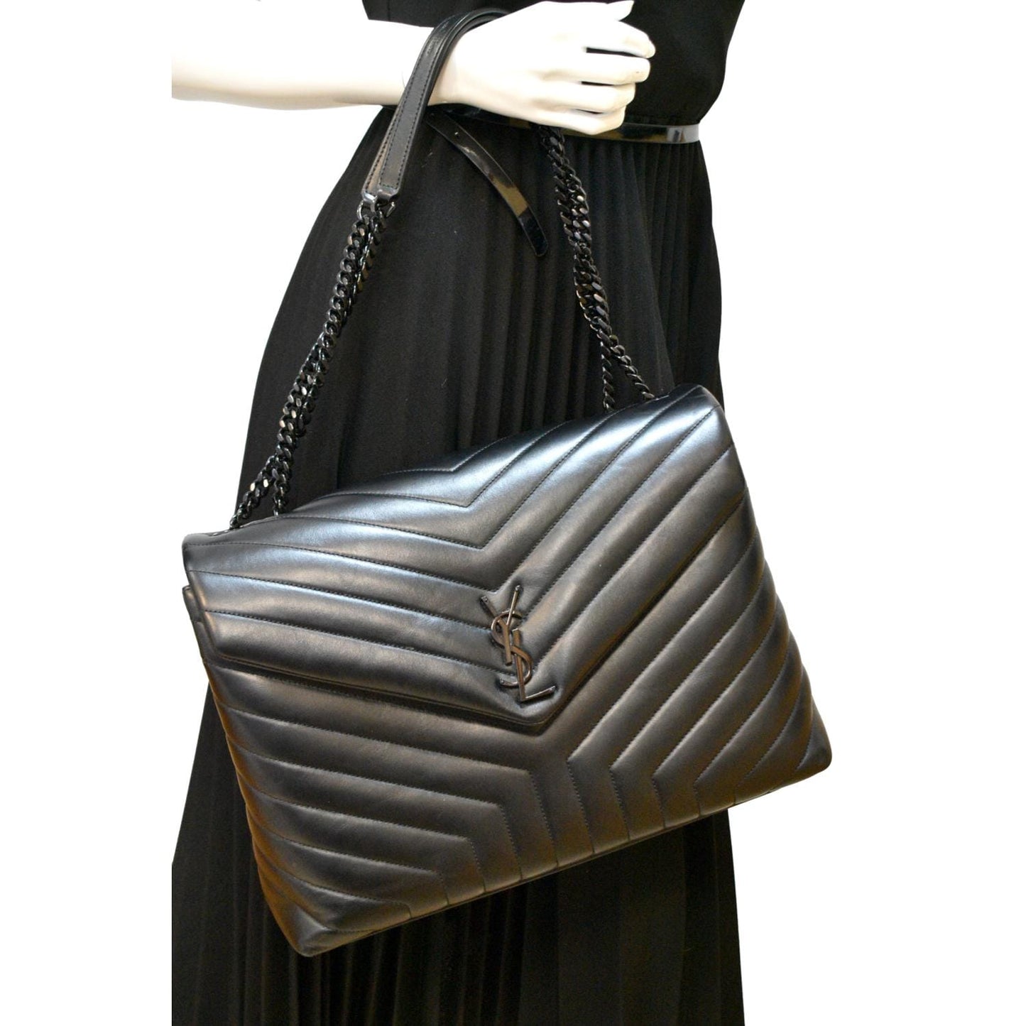 Saint Laurent Loulou Leather Black Shoulder Bag Style 6