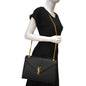 Saint Laurent Envelope Matelassé Black Shoulder Bag Matelassé