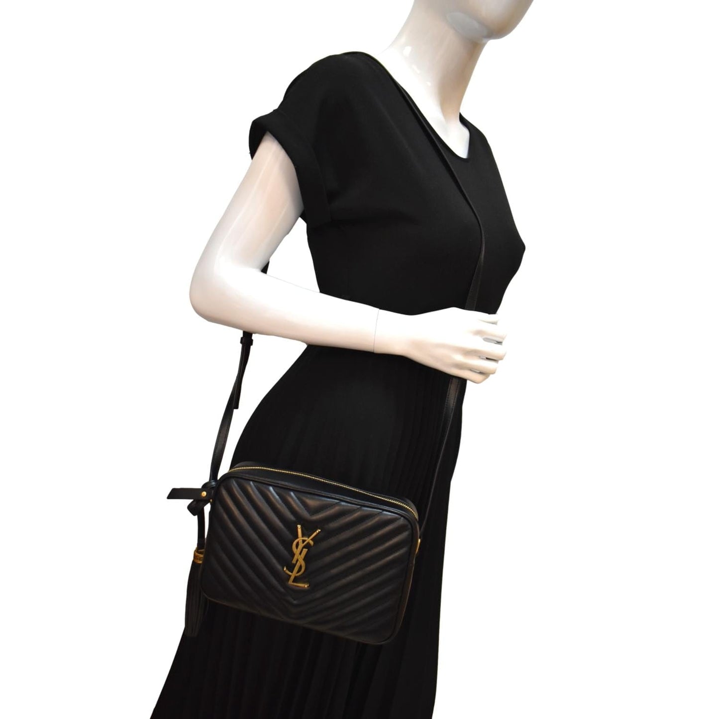 Saint Laurent Lou Leather Black Crossbody Style 16