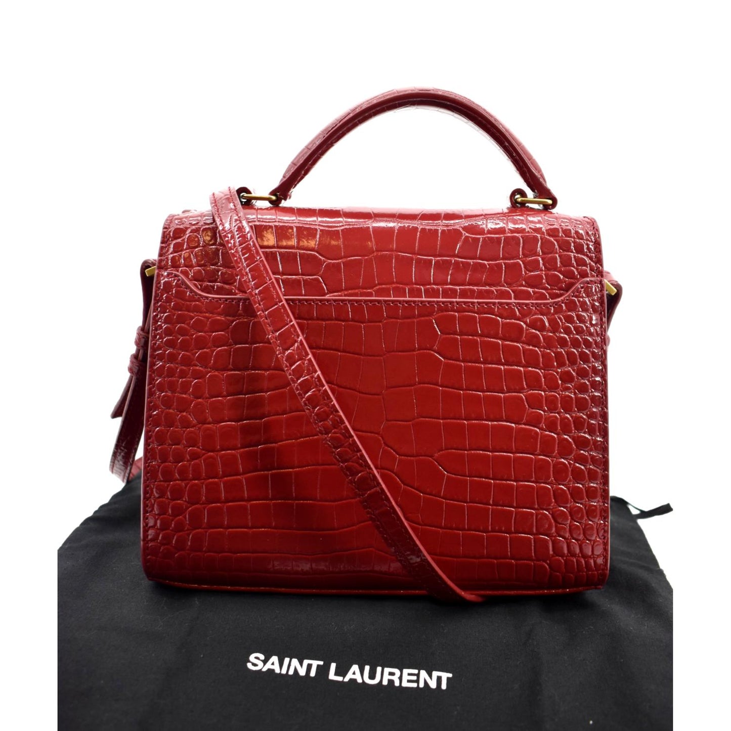 Saint Laurent Cassandra Leather Red Shoulder Bag Style 11
