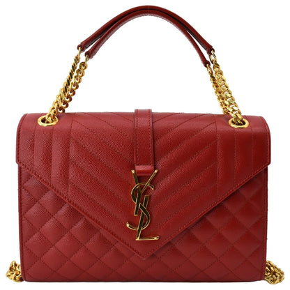 Saint Laurent Envelope Leather Red Shoulder Bag Style 6