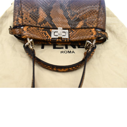 Fendi Peekaboo Leather Brown Shoulder Bag Leather