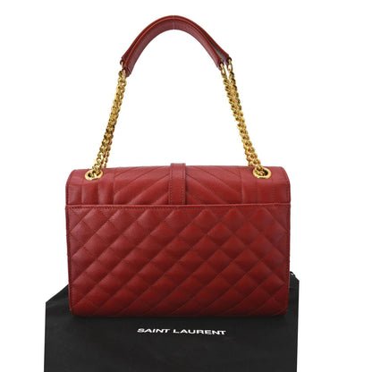 Saint Laurent Envelope Leather Red Shoulder Bag Style 6