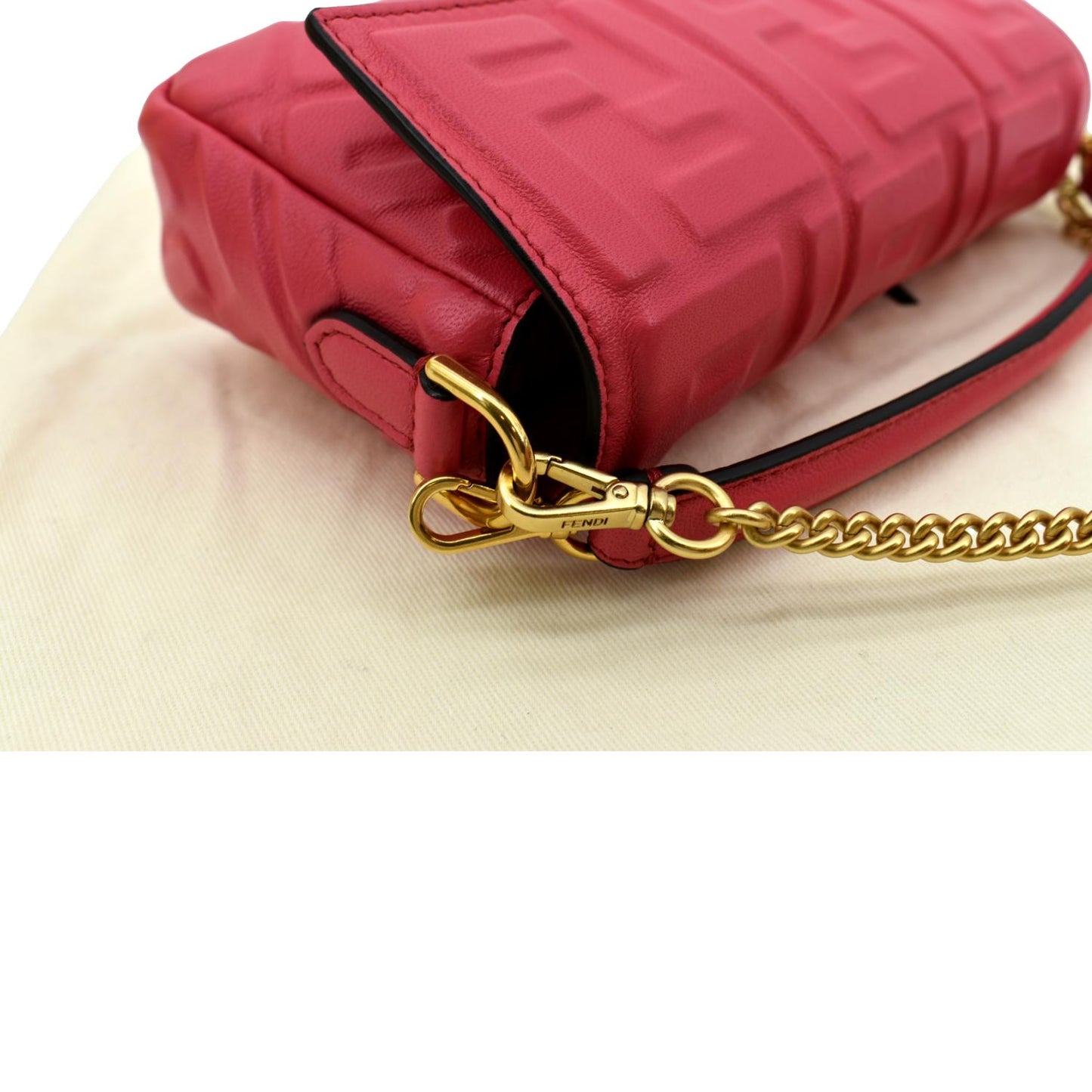 Fendi Baguette Leather Red Crossbody Style 5