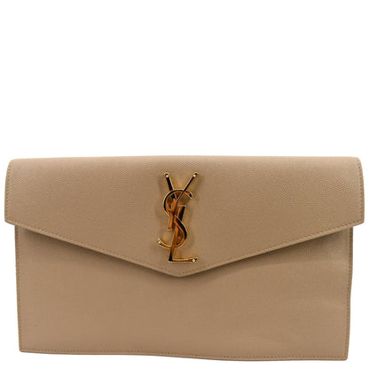 Saint Laurent Envelope Leather Beige Shoulder Bag