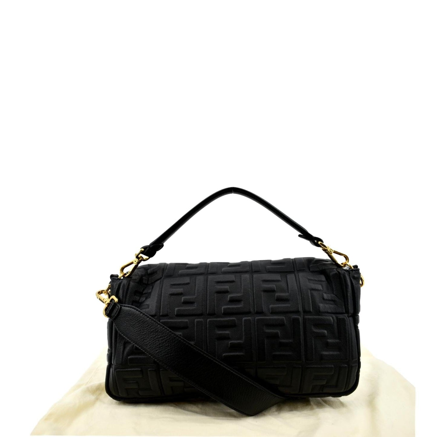 Fendi Baguette Leather Black Shoulder Bag Leather