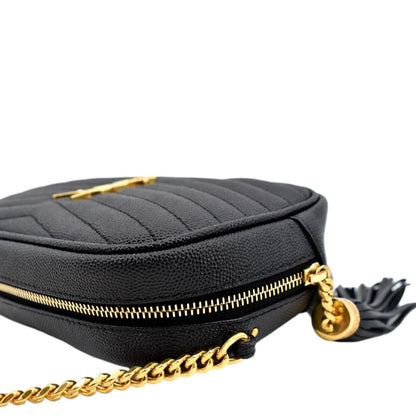 Saint Laurent Lou Leather Black Crossbody Style 22