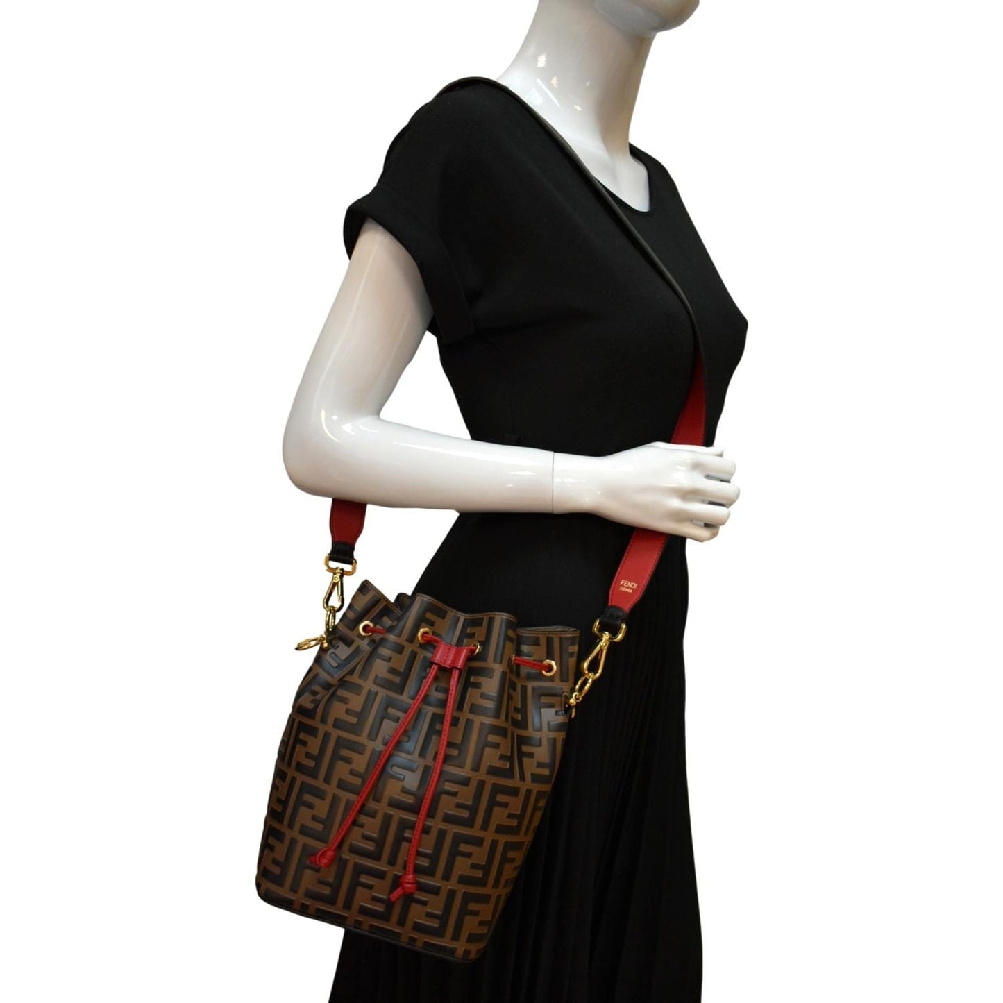 Fendi Mon Tresor FF Canvas Red Handbag Style 2
